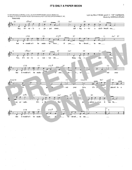 page one of It's Only A Paper Moon (Lead Sheet / Fake Book)