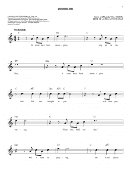page one of Moonglow (Easy Lead Sheet / Fake Book)