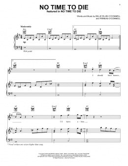page one of No Time To Die (Piano, Vocal & Guitar Chords (Right-Hand Melody))
