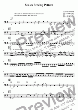page one of Scales Bowing Pattern