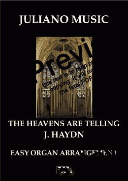 page one of THE HEAVENS ARE TELLING (EASY ORGAN) - F. HAYDN