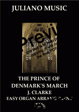 page one of PRINCE OF DENMARK'S MARCH (EASY ORGAN - C VERSION) - J. CLARKE