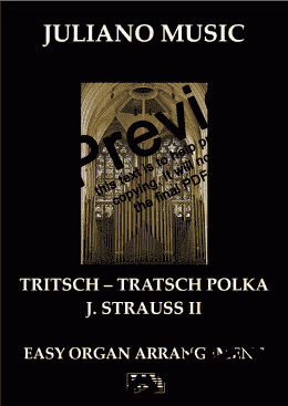 page one of TRITSCH TRATSCH POLKA (EASY ORGAN - C VERSION) - J. STRAUSS II