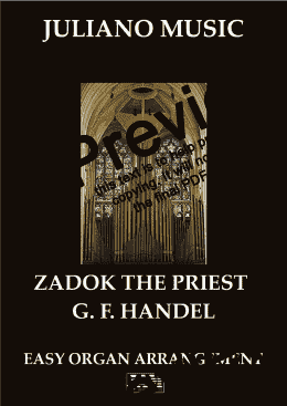 page one of ZADOK THE PRIEST (EASY ORGAN) - G. F. HANDEL