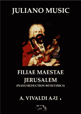 page one of FILIAE MAESTAE JERUSALEM (PIANO REDUCTION WITH LYRICS) - A. VIVALDI