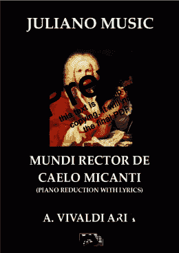 page one of MUNDI RECTOR DE CAELO MICANTI (PIANO REDUCTION WITH LYRICS) - A. VIVALDI