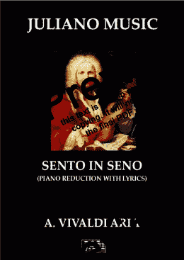 page one of SENTO IN SENO (PIANO REDUCTION WITH LYRICS) - A. VIVALDI