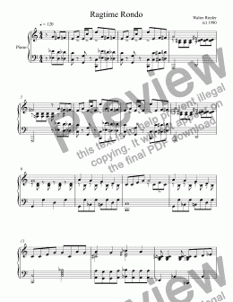page one of Ragtime Rondo