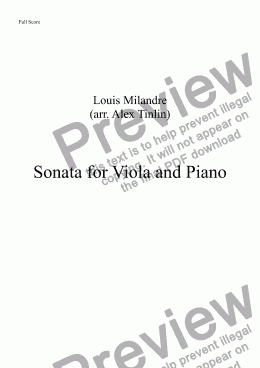 page one of Sonata for Viola & Piano