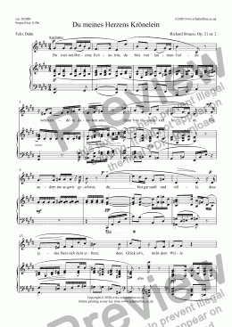 page one of Du meines Herzens Krönelein, Op.21 no.2