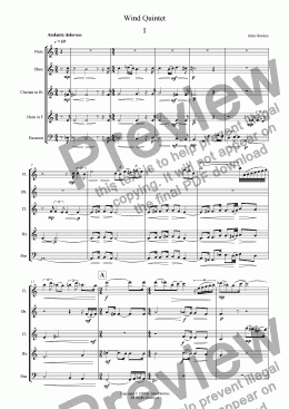 page one of Wind Quintet