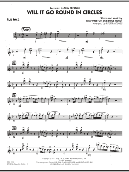 page one of Will It Go Round in Circles? - Alto Sax 1 (Jazz Ensemble)