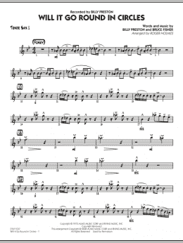 page one of Will It Go Round in Circles? - Tenor Sax 1 (Jazz Ensemble)