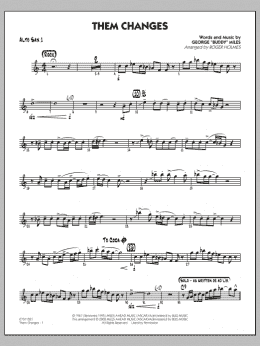 page one of Them Changes - Alto Sax 1 (Jazz Ensemble)