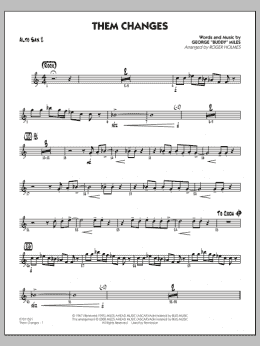 page one of Them Changes - Alto Sax 2 (Jazz Ensemble)
