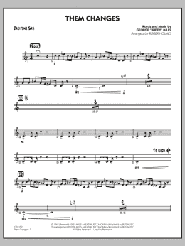 page one of Them Changes - Baritone Sax (Jazz Ensemble)