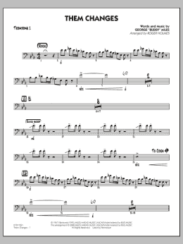 page one of Them Changes - Trombone 1 (Jazz Ensemble)