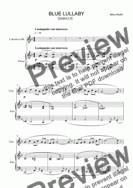 page one of Blue Lullaby (clarinet & piano)
