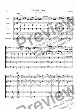 page one of Toreador's Song from Carmen