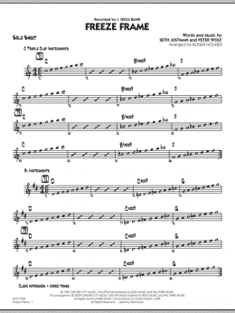 page one of Freeze Frame - Solo Sheet (Jazz Ensemble)