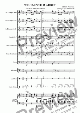 page one of Westminster Abbey (arr. Brass, Organ & Perc.)
