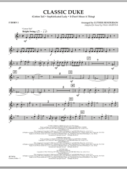 page one of Classic Duke - F Horn 1 (Concert Band)