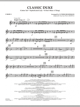 page one of Classic Duke - F Horn 3 (Concert Band)