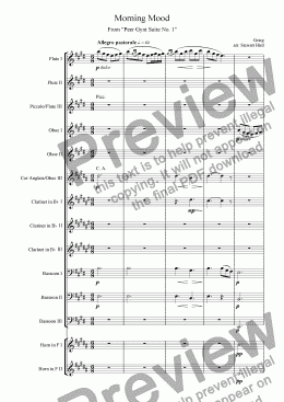page one of Morning Mood from the Peer Gynt Suite