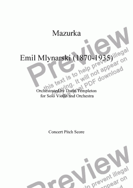 page one of Mlynarski- Mazurka