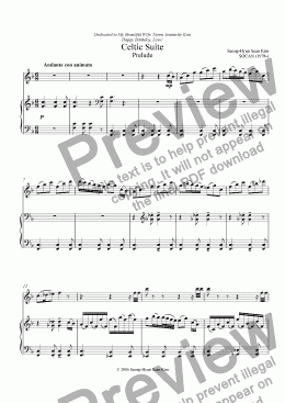 page one of Celtic Suite for Flute and Piano