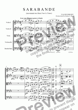 page one of Sarabande (from Pour le Piano)