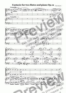 page one of Fantasie for two flutes and piano Op.1a