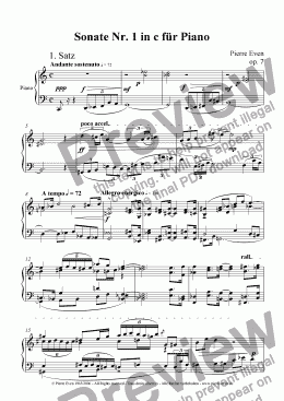 page one of Piano Sonata No. 1 in c op. 7