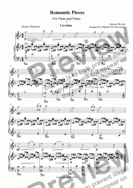 page one of Four Romantic Pieces For Flute and Piano