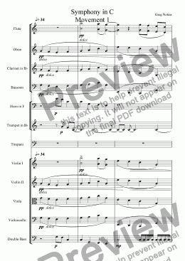 page one of Symphony in C I