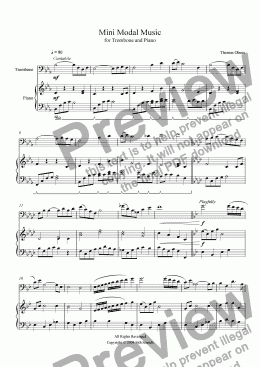 page one of Mini Modal Music for solo Trombone and Piano
