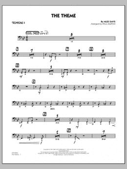 page one of The Theme - Trombone 4 (Jazz Ensemble)