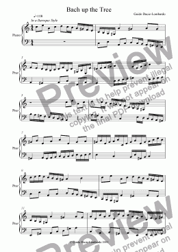 page one of Fugue II (Bach up the Tree)