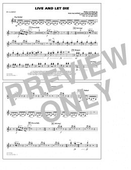 page one of Live and Let Die - Bb Clarinet (Marching Band)