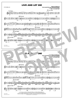 page one of Live and Let Die - Bb Tenor Sax (Marching Band)