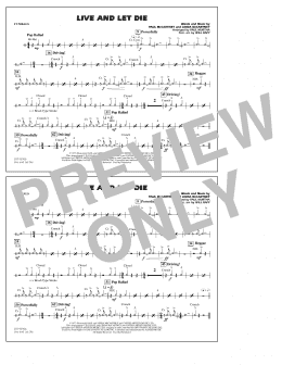 page one of Live and Let Die - Cymbals (Marching Band)