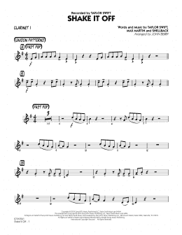 page one of Shake It Off - Bb Clarinet 1 (Jazz Ensemble)