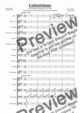 page one of Libestr�ume (for Orchestra)