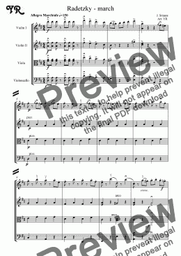 page one of Radetzky-march
