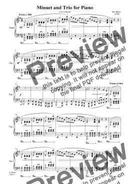 page one of Minuet & Trio for Piano
