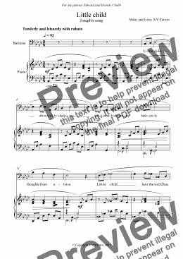 page one of Little child (for solo voice & piano)