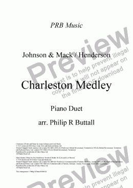 page one of Charleston Medley (Piano Duet)