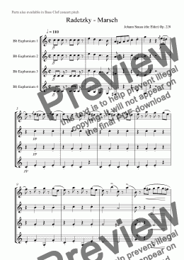 page one of Radetzky Marsch (Bb euphonium/trombone quartet)