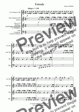 page one of Entrada (Brass Quartet)