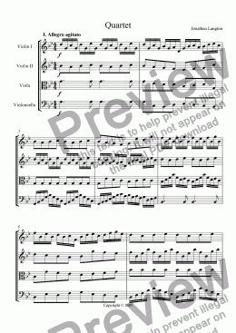 page one of Quartet in G minor